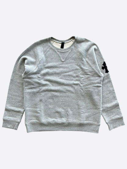 Chrome Hearts Grey & Black Triple Cross Patch Paper Jam Sweater