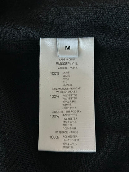Givenchy Black & White Wool 4G Logo Striped Bomber Jacket