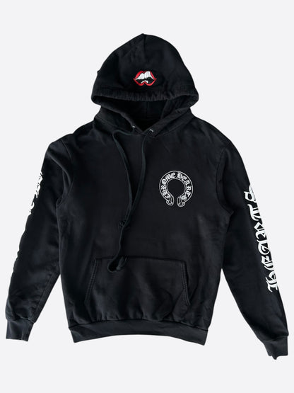 Chrome Hearts Black & White Horseshoe Chomper Logo Hoodie