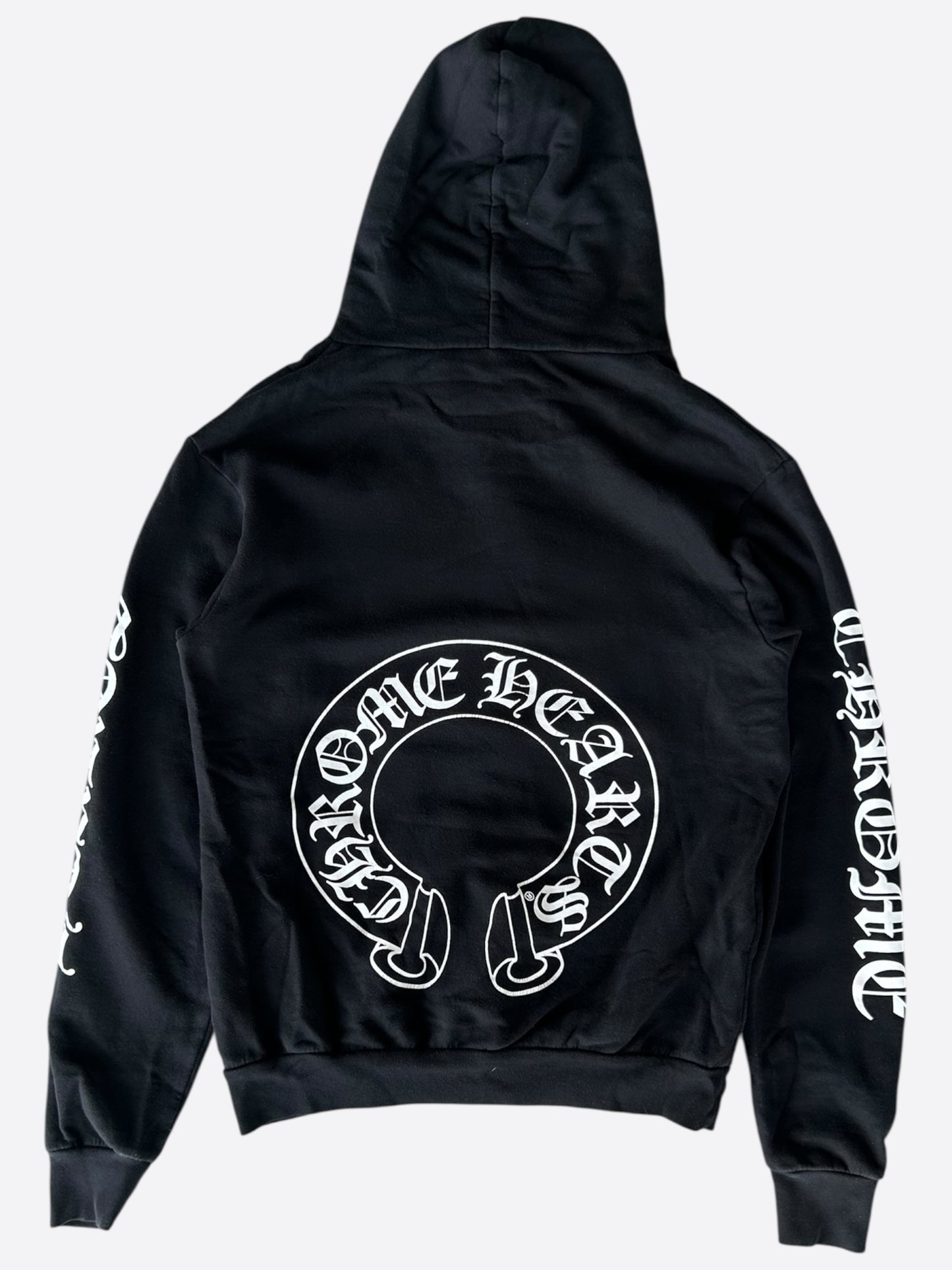 Chrome Hearts Black & White Horseshoe Chomper Logo Hoodie