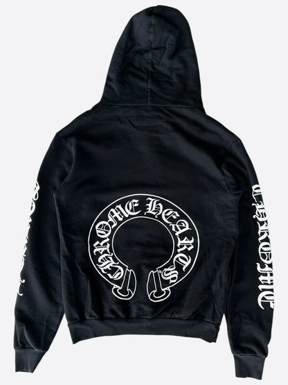 Chrome Hearts Black & White Horseshoe Chomper Logo Hoodie