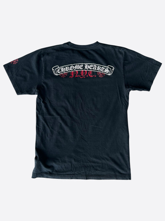 Chrome Hearts Black & White NYC Scroll Logo T-Shirt
