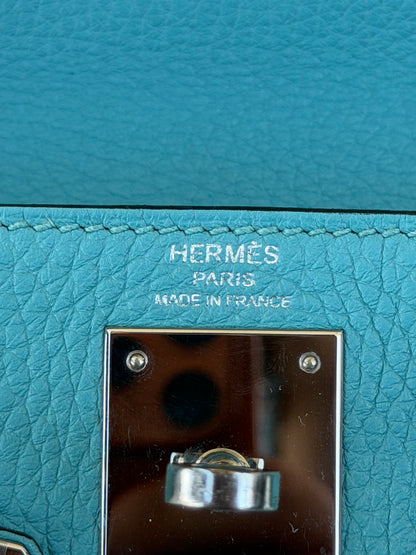 Hermes Blue Atoll Togo & Palladium Hardware Kelly 28