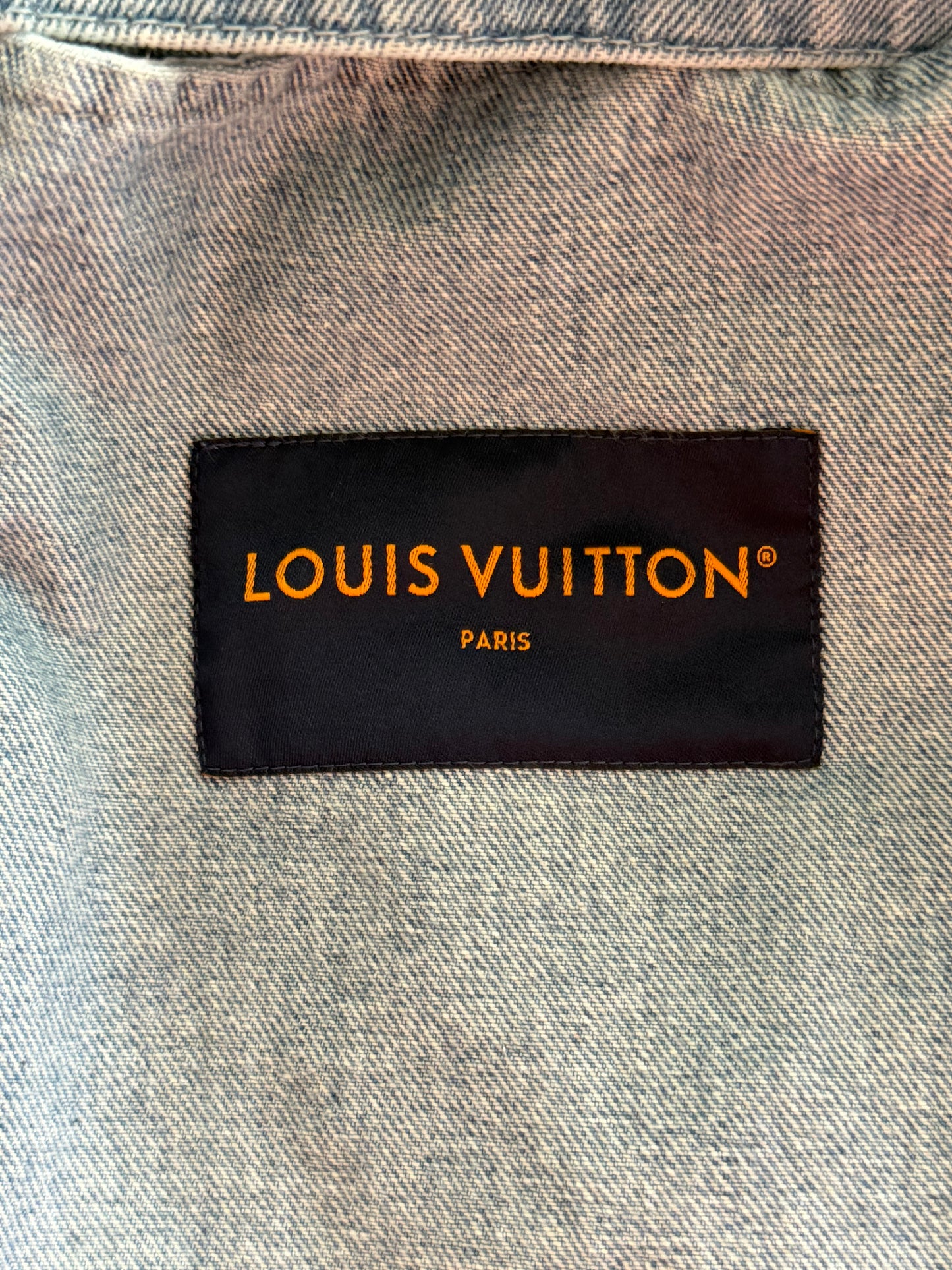 Louis Vuitton Blue Distressed Monogram Denim Jacket