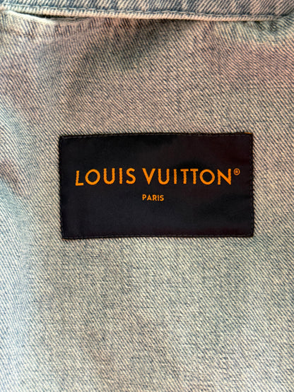 Louis Vuitton Blue Distressed Monogram Denim Jacket