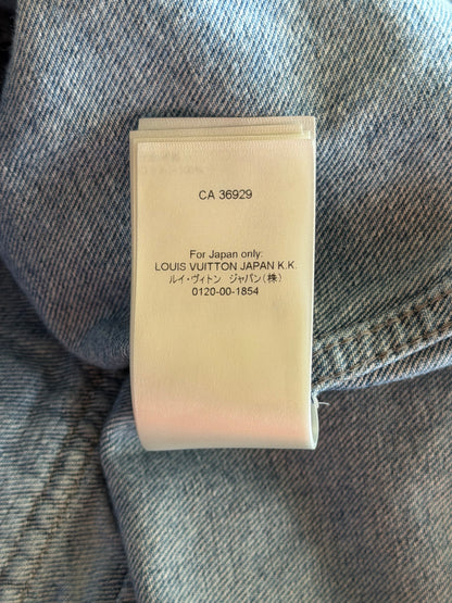 Louis Vuitton Blue Distressed Monogram Denim Jacket