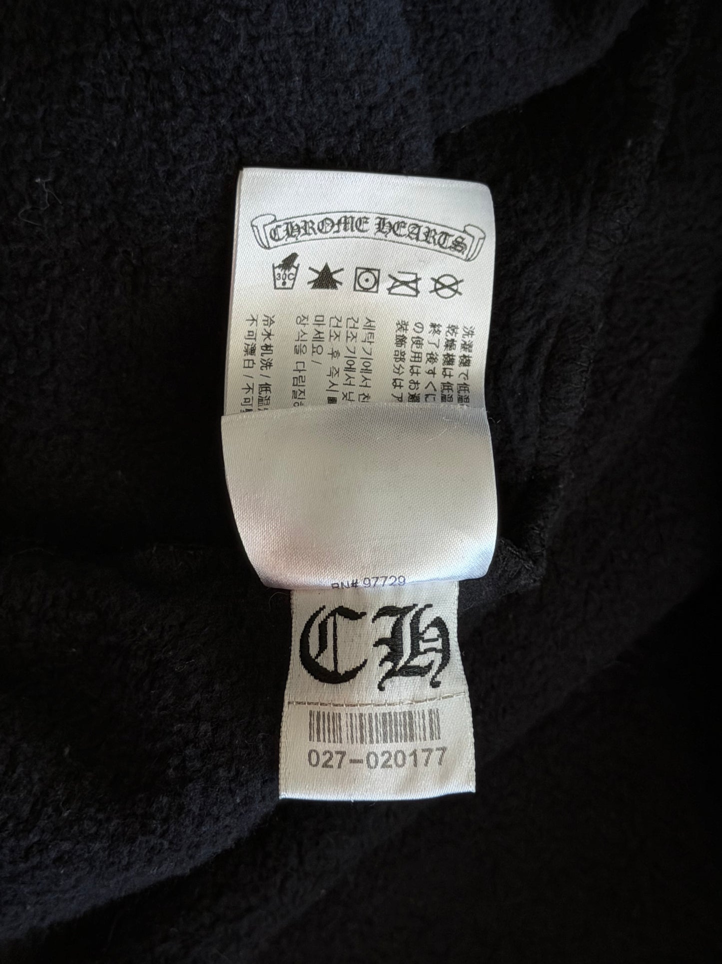 Chrome Hearts Black & White Cemetery Cross Logo Hoodie