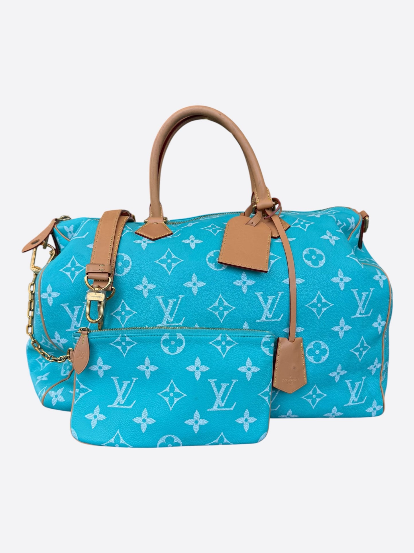 Louis Vuitton Turqoise & White Monogram P9 Speedy 50