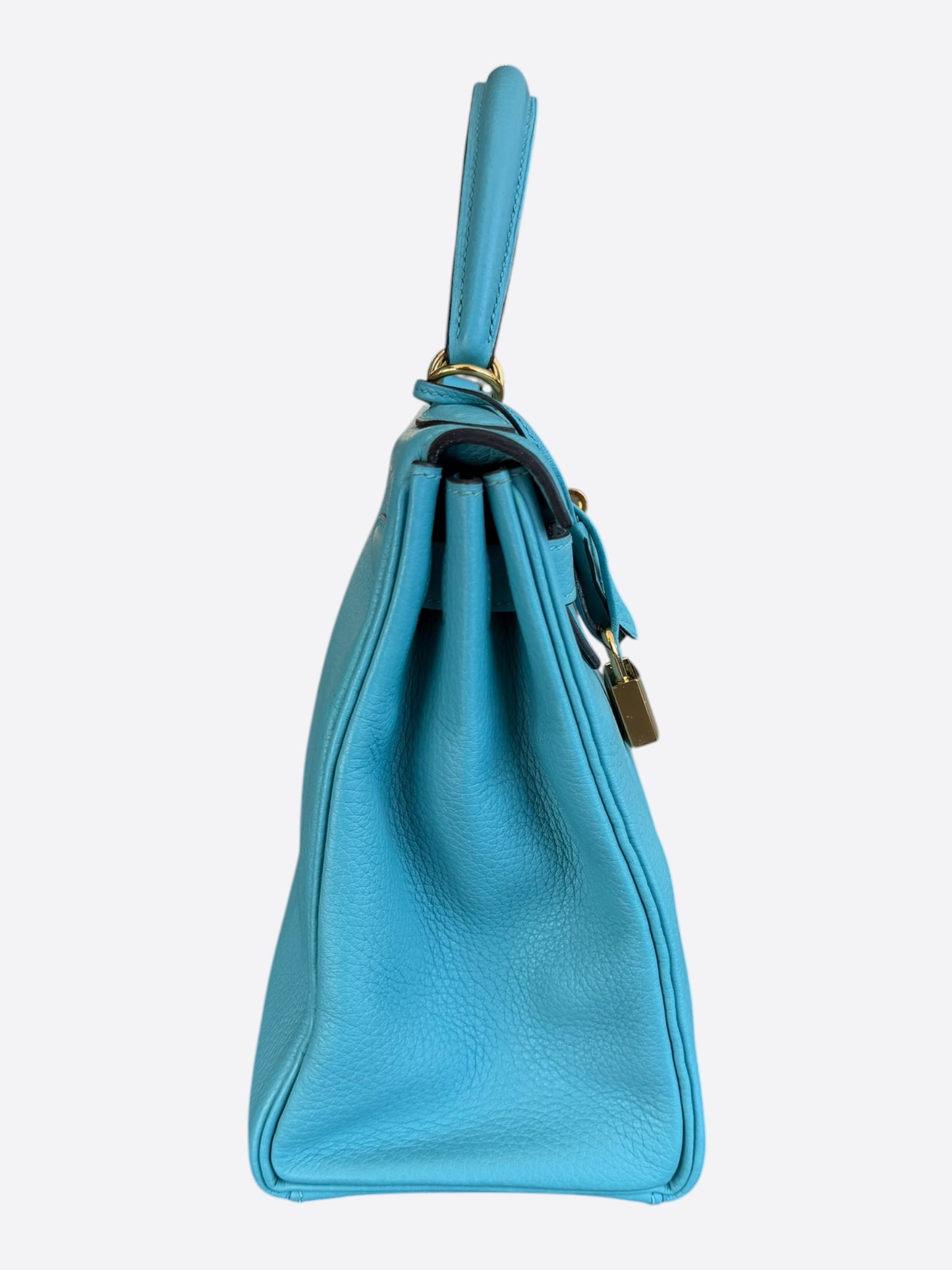 Hermes Blue Atoll Togo & Gold Hardware Kelly 28