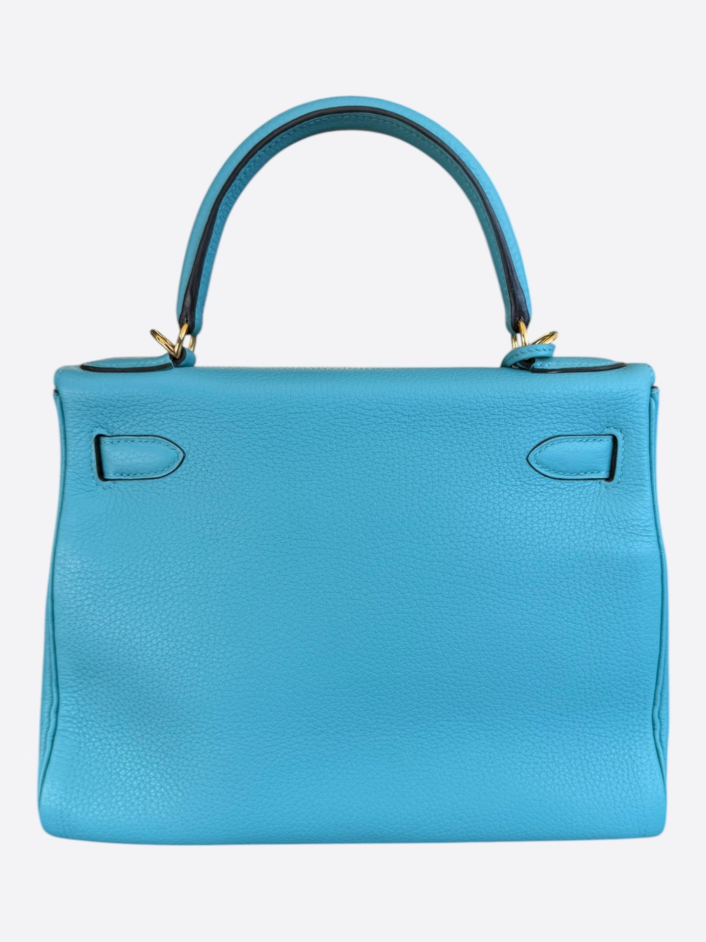 Hermes Blue Atoll Togo & Gold Hardware Kelly 28