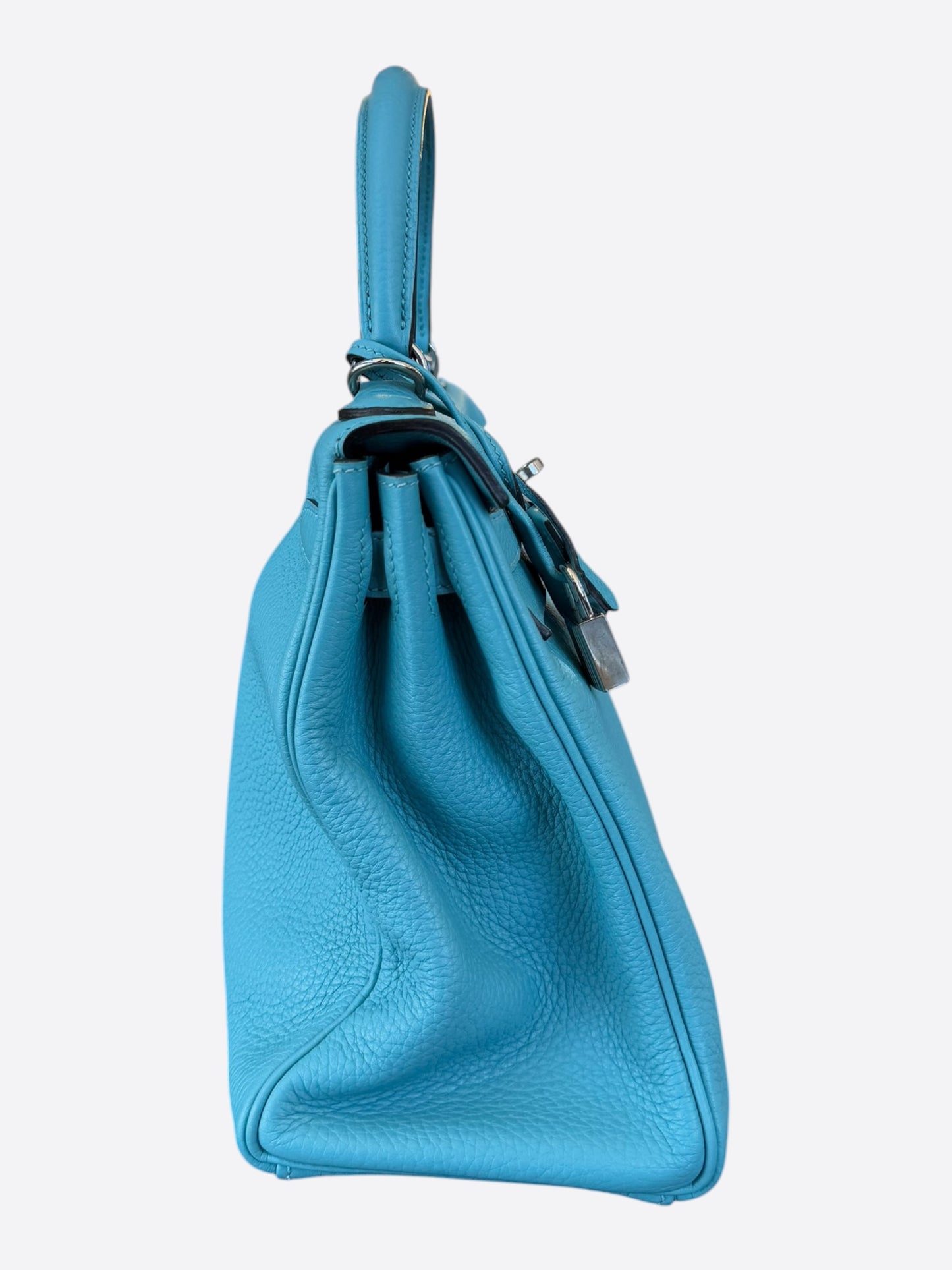 Hermes Blue Atoll Togo & Palladium Hardware Kelly 28