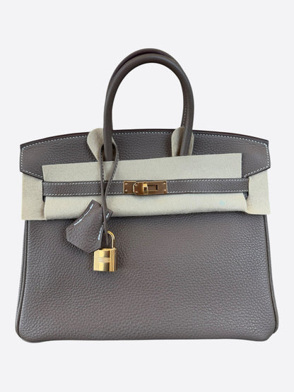 Hermes Etoupe Togo & Gold Hardware Birkin 25