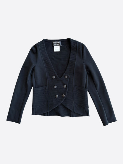 Chanel Black Button Up Knít Women's Cardigan