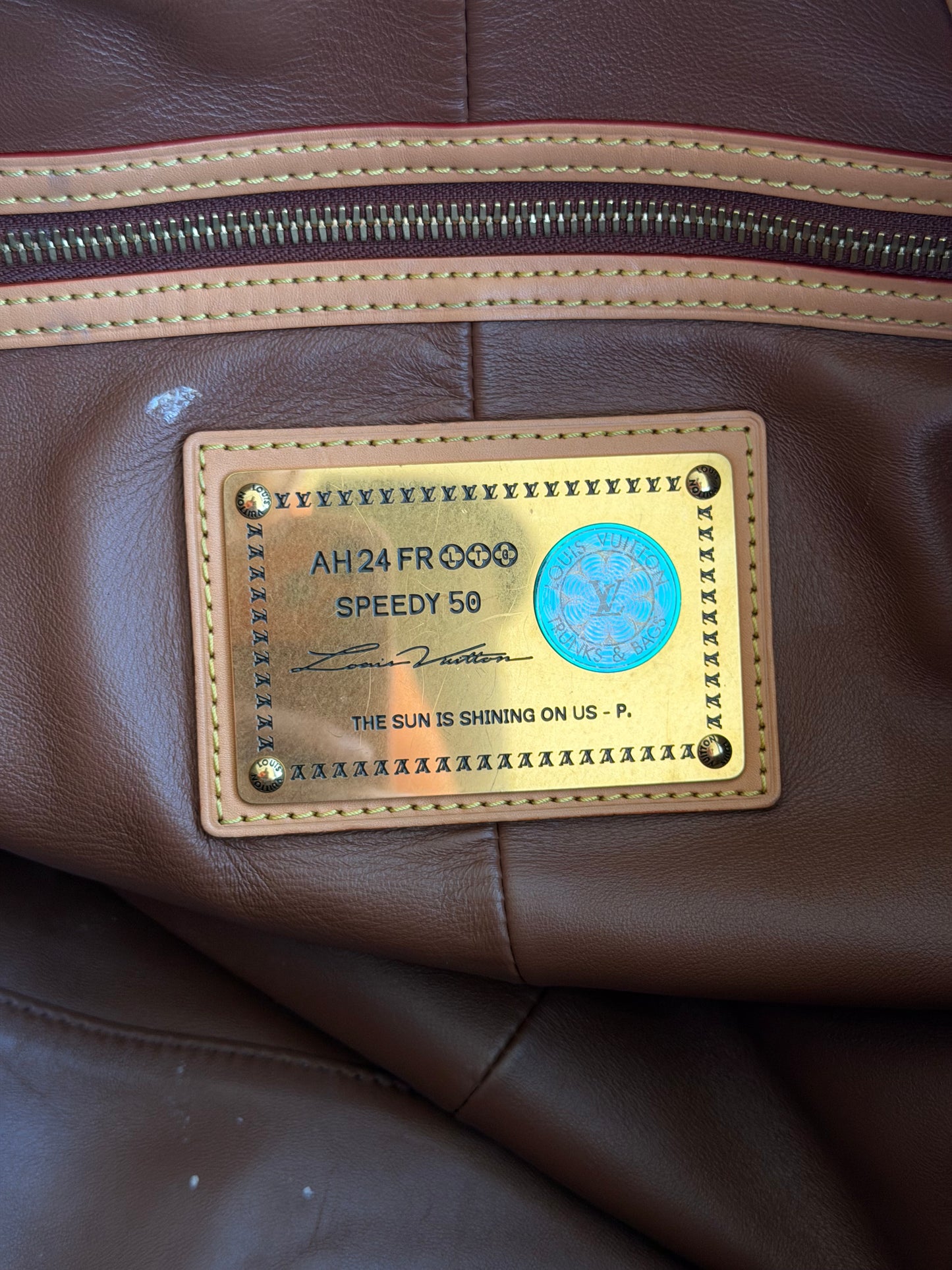 Louis Vuitton Turqoise & White Monogram P9 Speedy 50