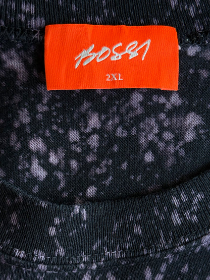 Bossi Black & Purple Rhinestone Embellished Kiss Logo T-Shirt