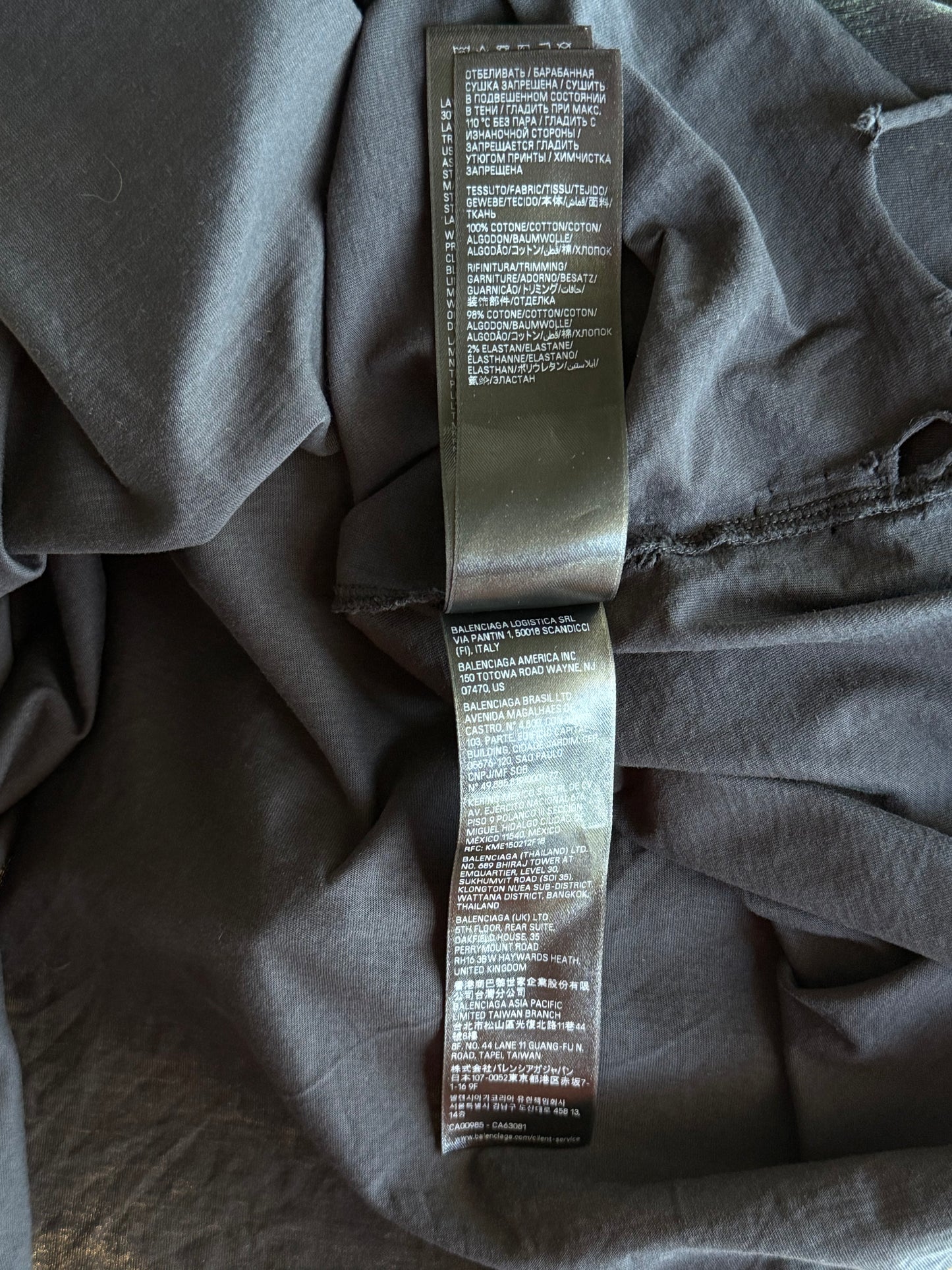 Balenciaga Black & Multicolor DIY Imprint Cropped T-shirt