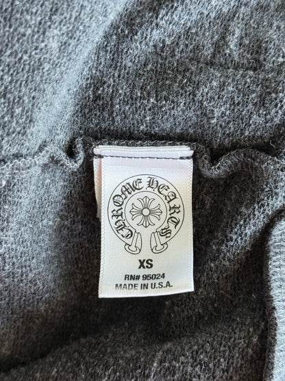 Chrome Hearts Grey & White Cross Logo Women's Zip Up Hoodie