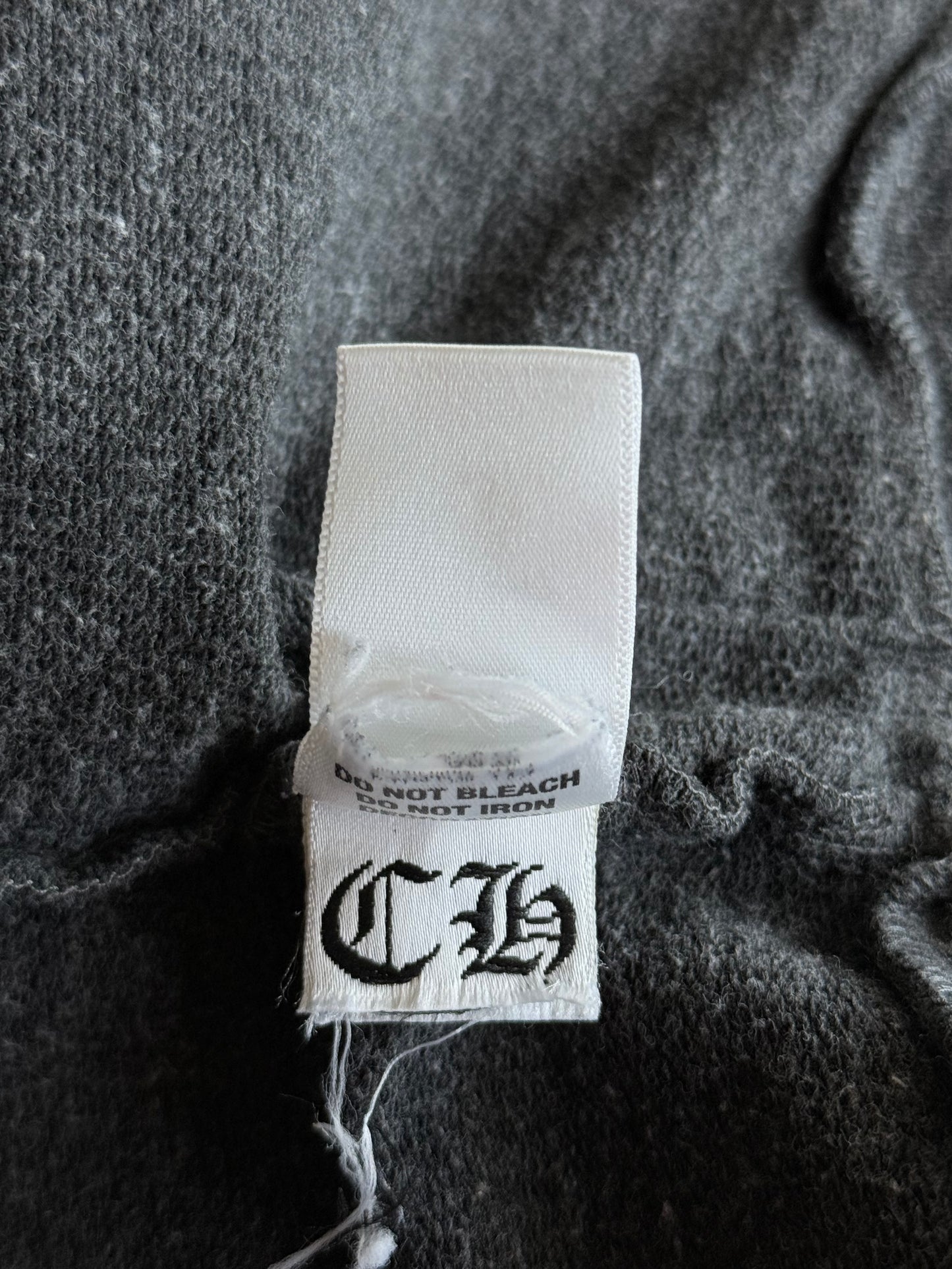 Chrome Hearts Grey & White Cross Logo Women's Zip Up Hoodie