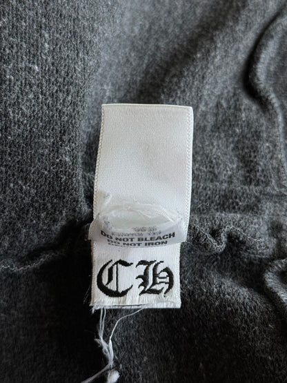 Chrome Hearts Grey & White Cross Logo Women's Zip Up Hoodie
