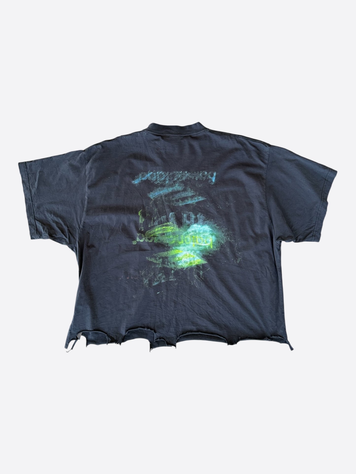 Balenciaga Black & Multicolor DIY Imprint Cropped T-shirt