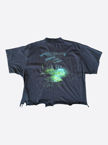 Balenciaga Black & Multicolor DIY Imprint Cropped T-shirt