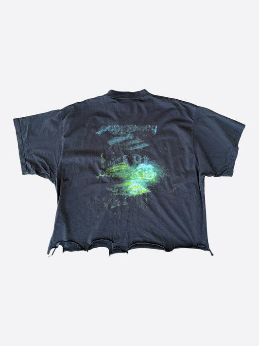Balenciaga Black & Multicolor DIY Imprint Cropped T-shirt