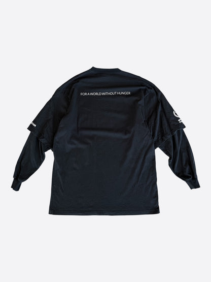 Balenciaga Black & White World Food Programme Logo Longsleeve T-Shirt