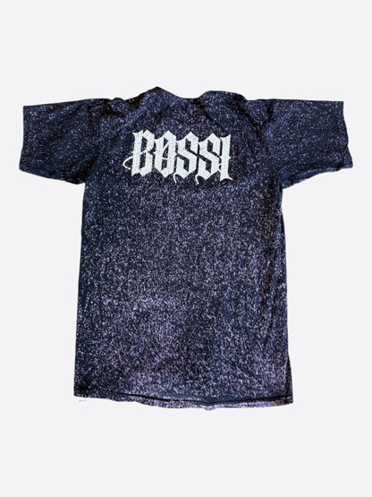 Bossi Black & Purple Rhinestone Embellished Kiss Logo T-Shirt