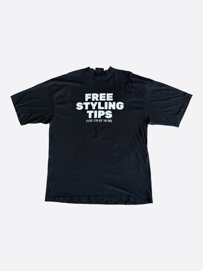 Balenciaga Black & White Free Styling Tips Graphic T-Shirt