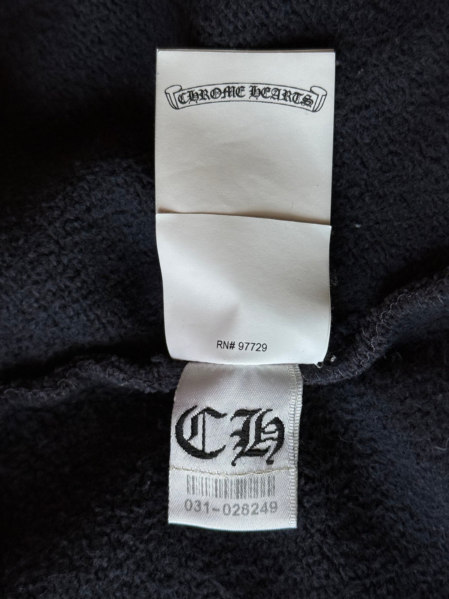 Chrome Hearts Navy & Red Triple Cross Patch Zip Up Hoodie