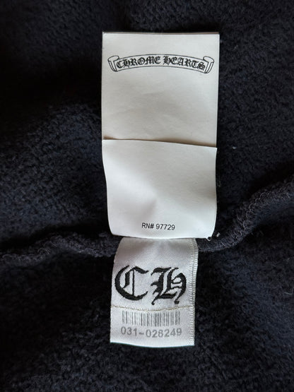 Chrome Hearts Navy & Red Triple Cross Patch Zip Up Hoodie