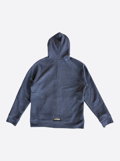 Chrome Hearts Navy & Red Triple Cross Patch Zip Up Hoodie