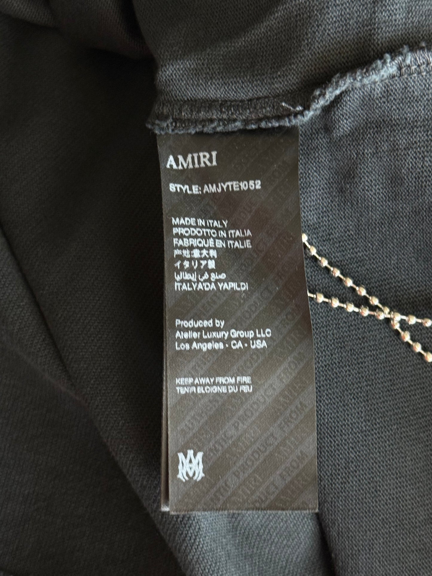 Amiri Vintage Black & White Embroidered Logo T-Shirt