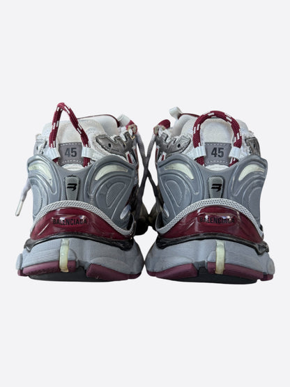 Balenciaga White & Red Mesh Runner Sneakers