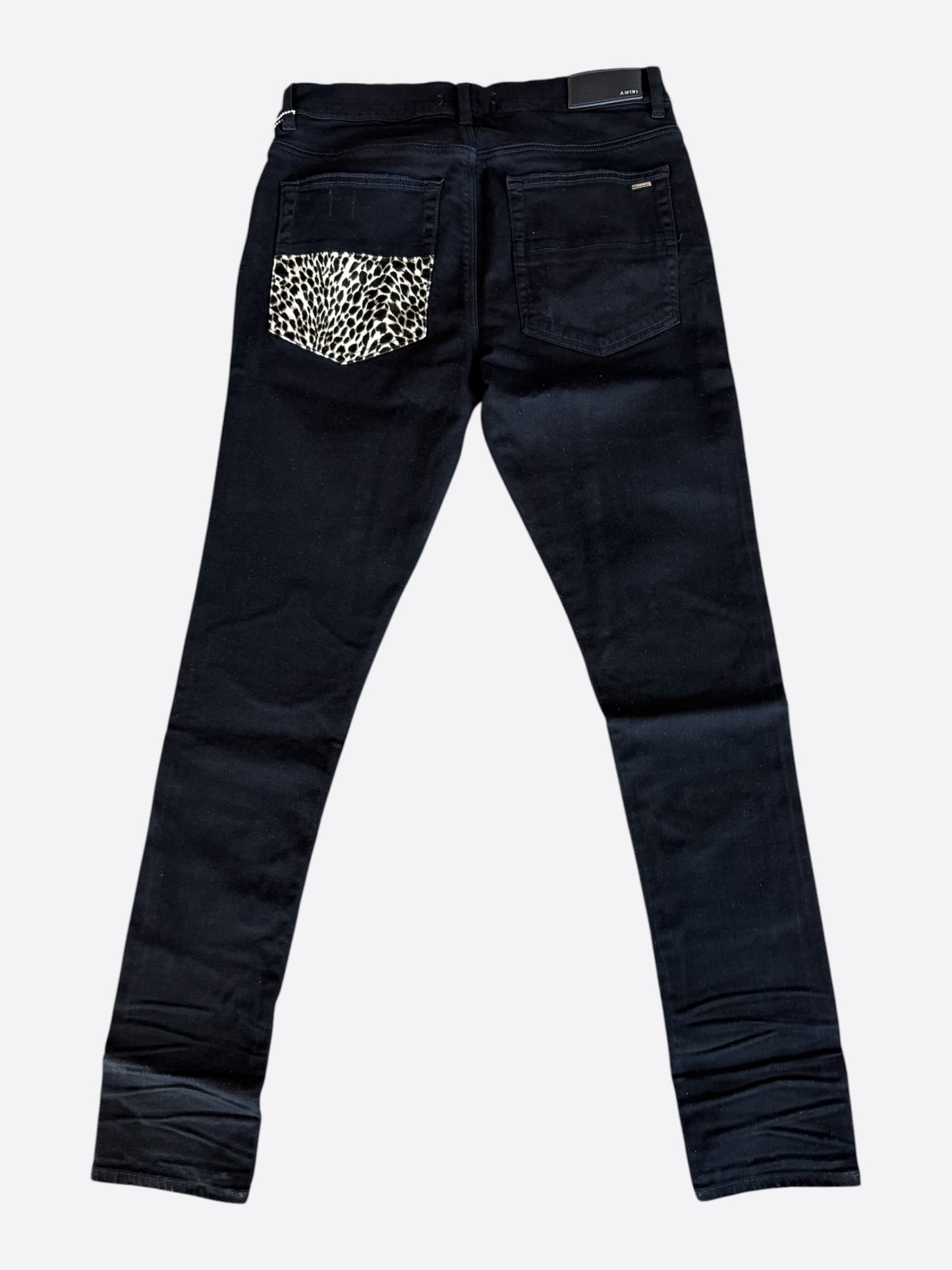 Amiri Black OD & Leopard Patch MX1 Jeans