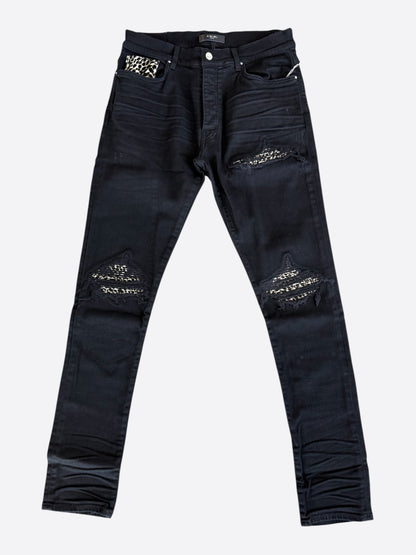 Amiri Black OD & Leopard Patch MX1 Jeans