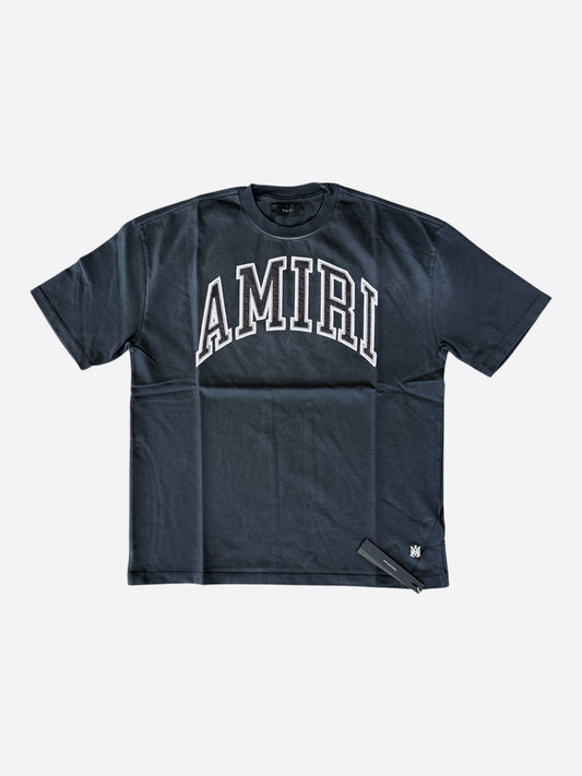 Amiri Vintage Black & White Embroidered Logo T-Shirt