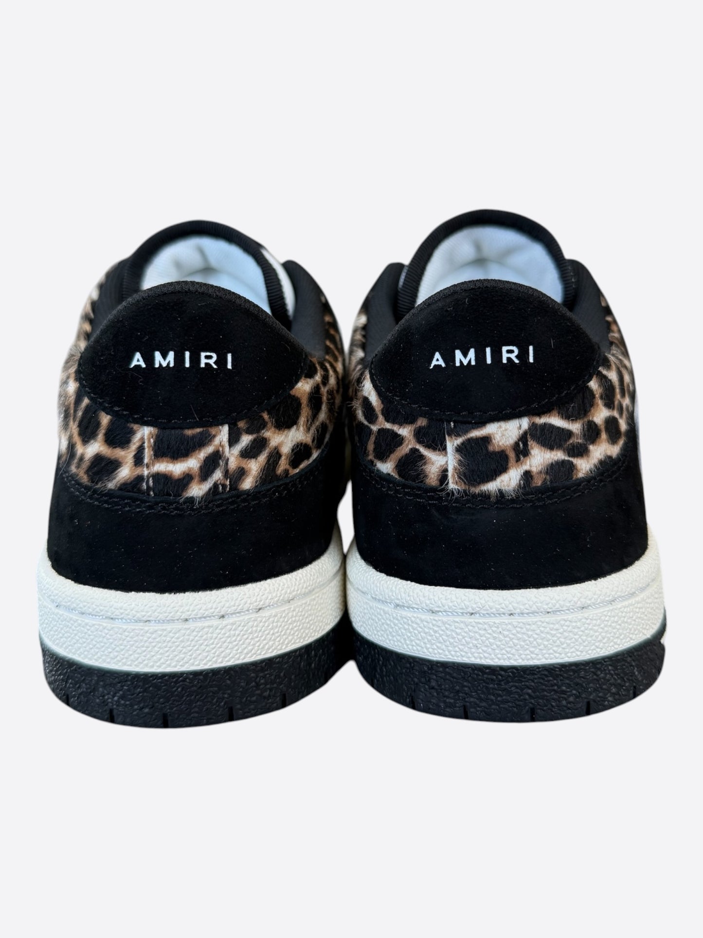 Amiri Black, White & Leopard Skeleton Low Top Sneakers