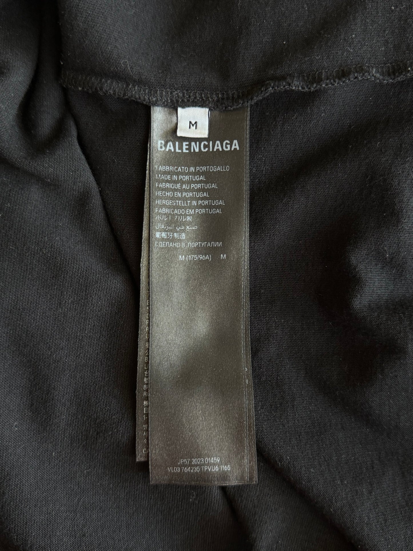 Balenciaga Black & Blue Surfer Logo T-Shirt
