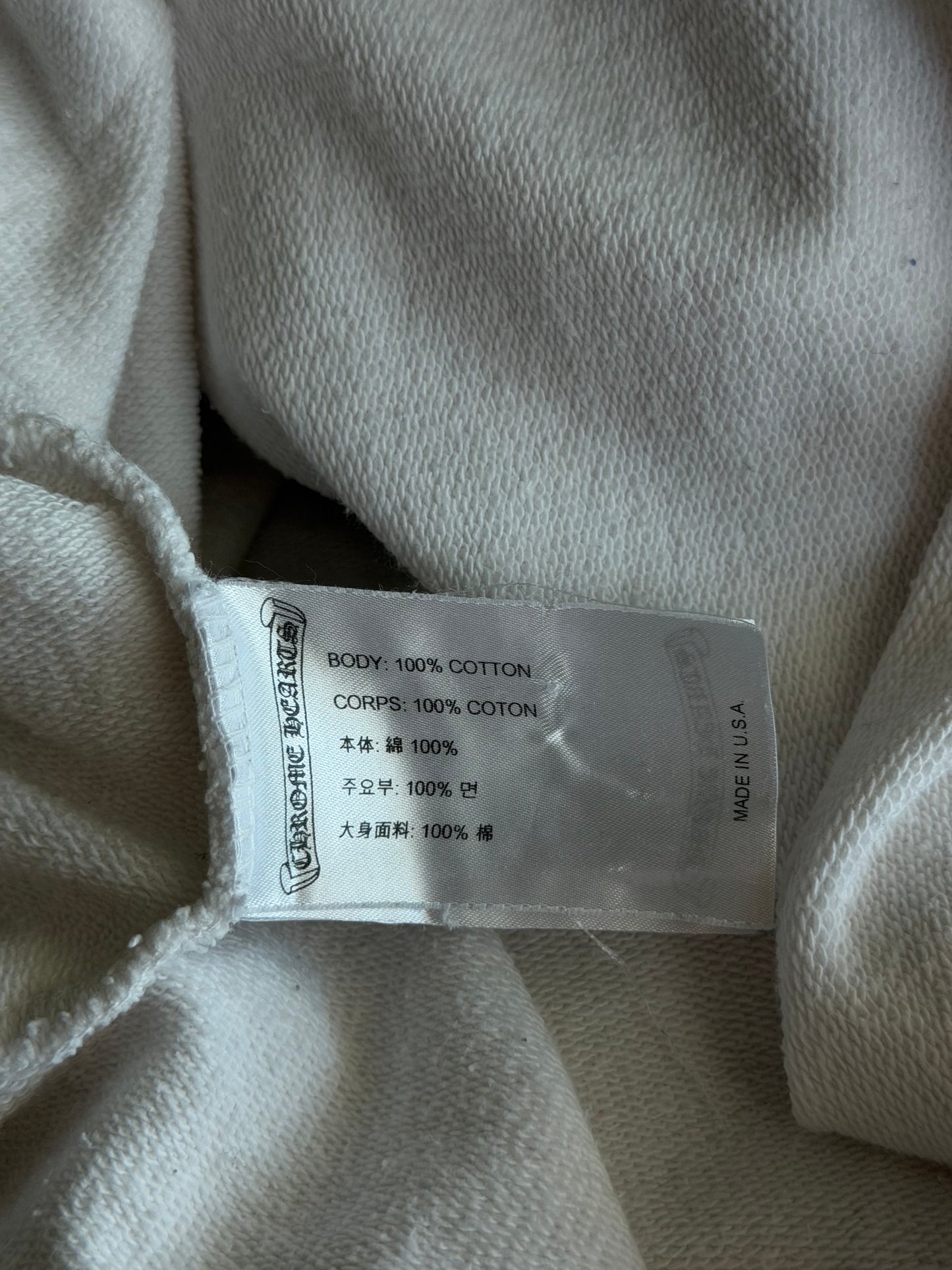 Chrome Hearts White & Black Cross Jacquard Horseshoe Logo Hoodie