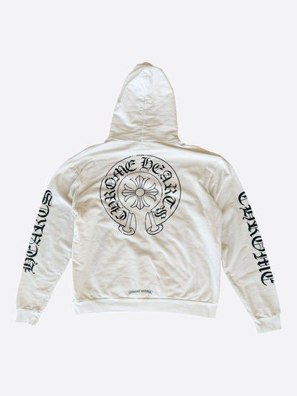 Chrome Hearts White & Black Cross Jacquard Horseshoe Logo Hoodie