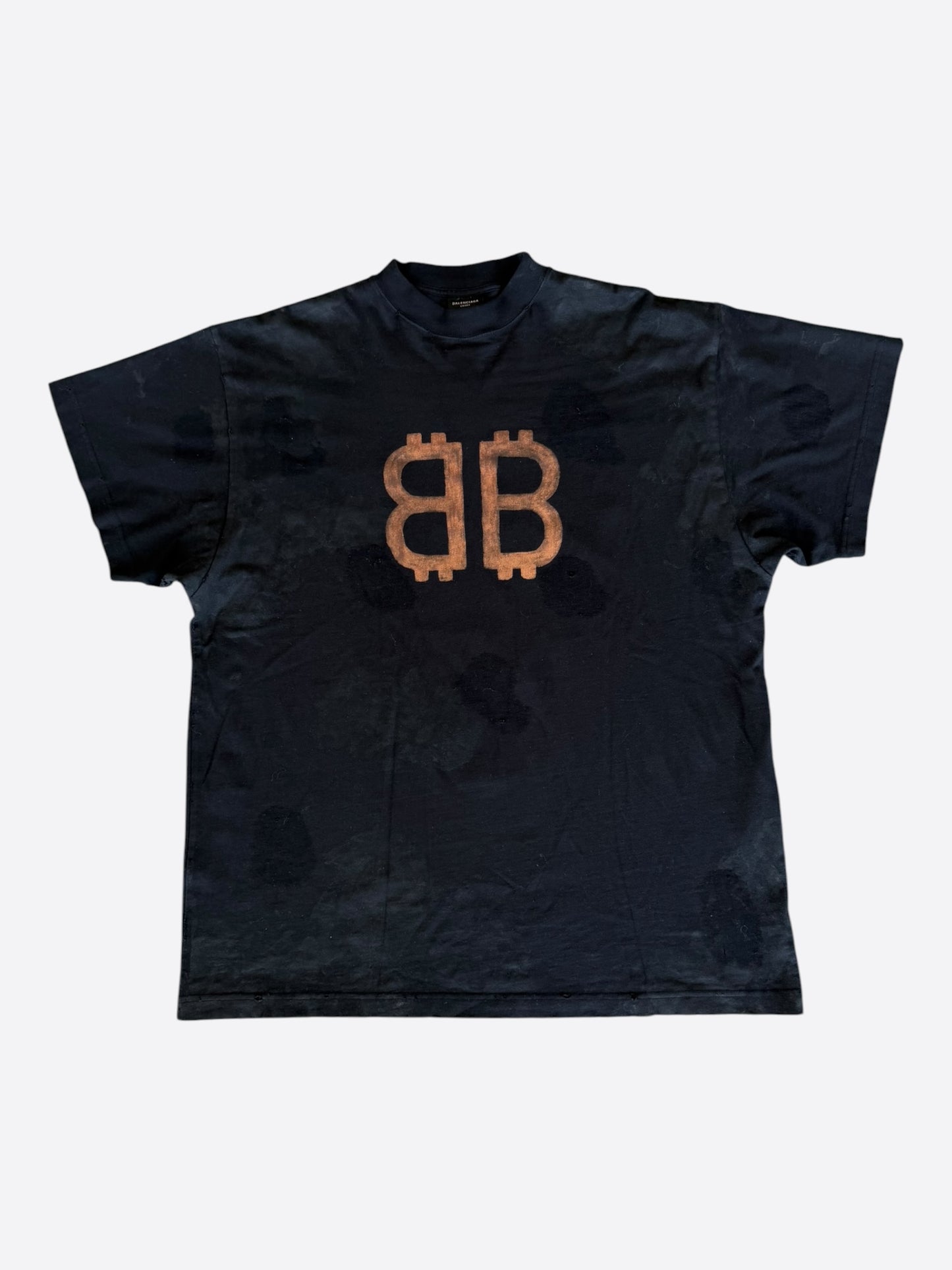 Balenciaga Black & Orange Bitcoin Logo T-Shirt