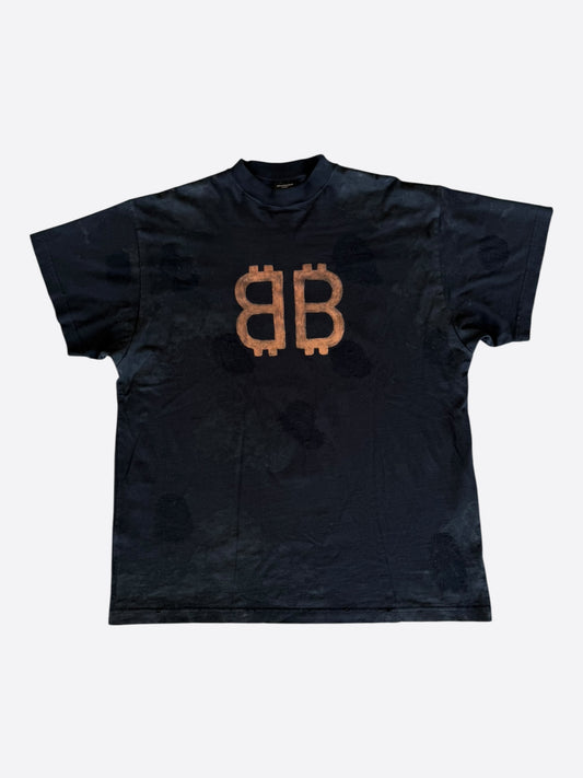 Balenciaga Black & Orange Bitcoin Logo T-Shirt