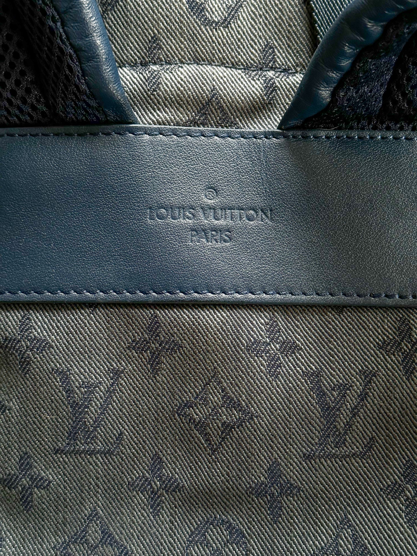 Louis Vuitton Blue Denim Monogram Chalk Backpack