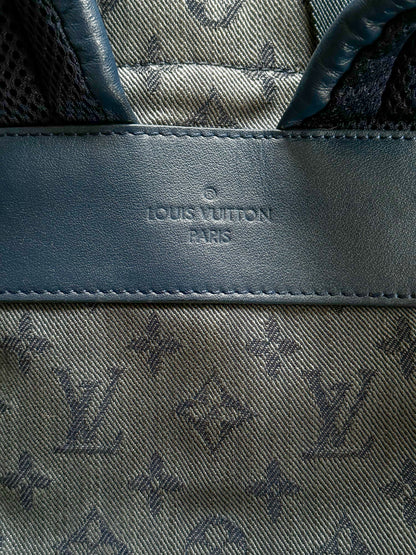 Louis Vuitton Blue Denim Monogram Chalk Backpack