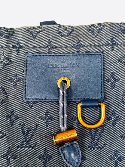 Louis Vuitton Blue Denim Monogram Chalk Backpack