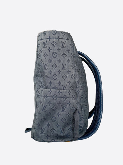 Louis Vuitton Blue Denim Monogram Chalk Backpack