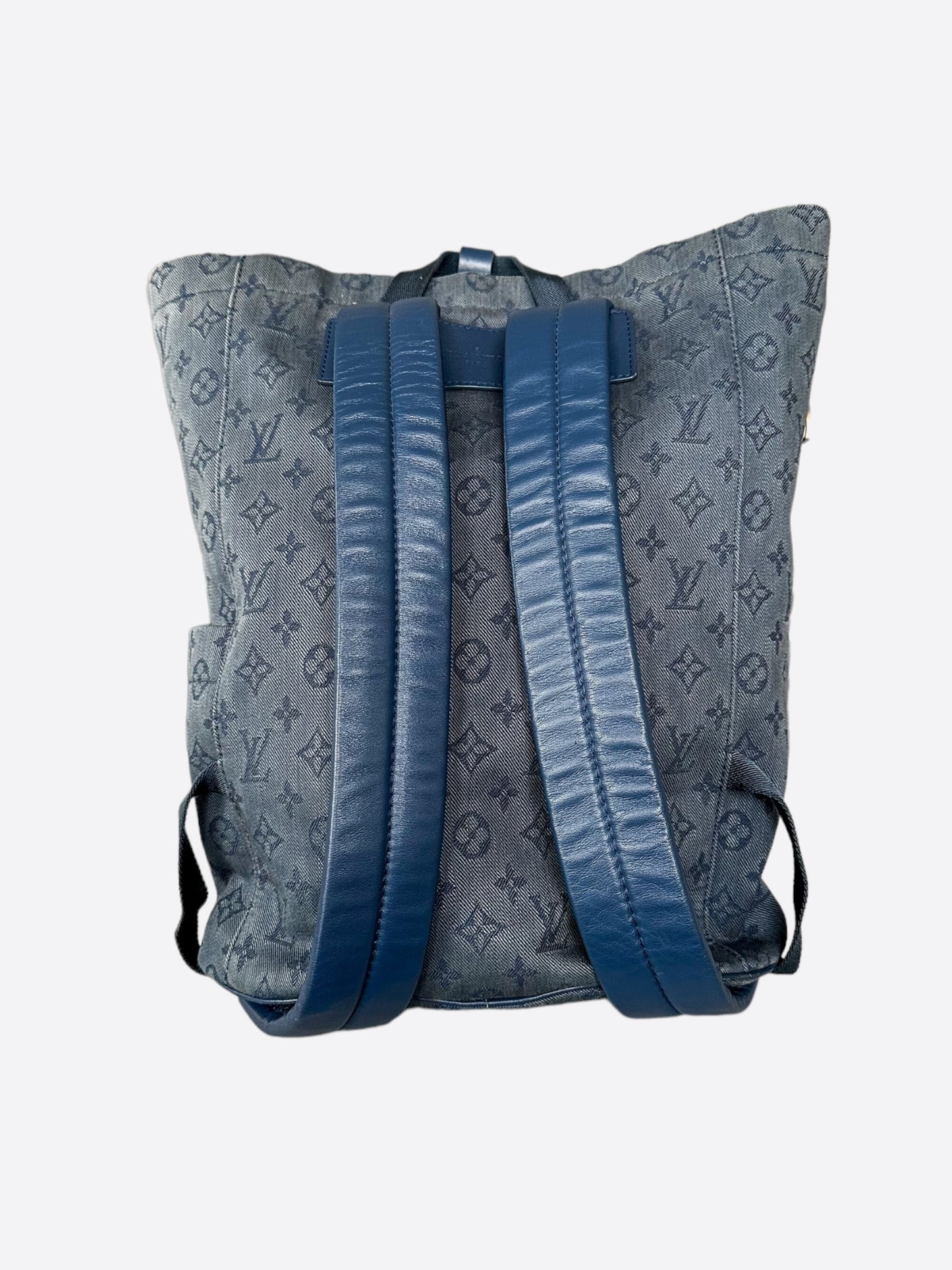 Louis Vuitton Blue Denim Monogram Chalk Backpack