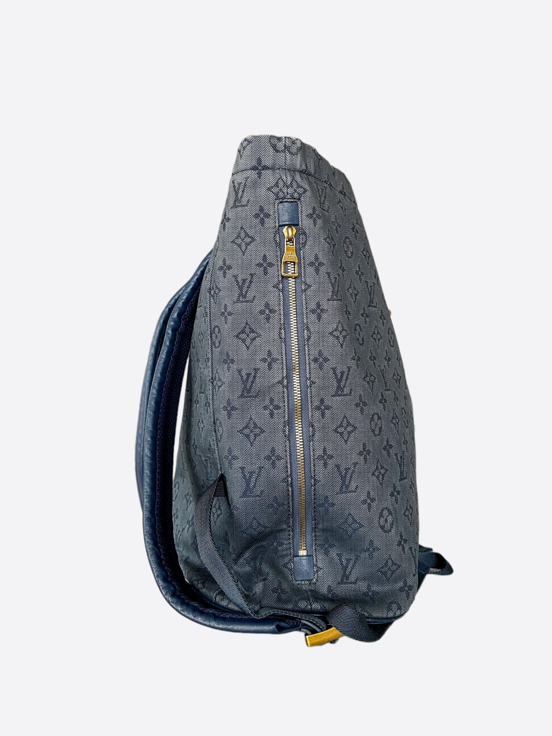 louis vuitton blue denim backpack Louis Vuitton Blue Denim Monogram Chalk Backpack – Savonches