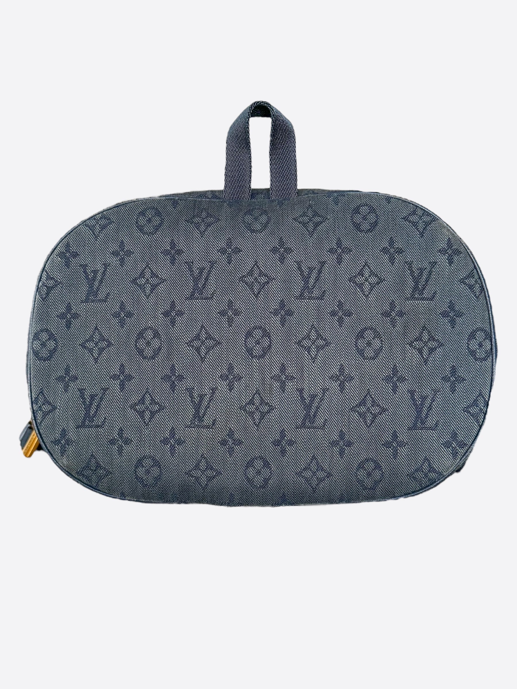 louis vuitton chalk backpack monogram denim blue Louis Vuitton Blue Denim Monogram Chalk Backpack – Savonches